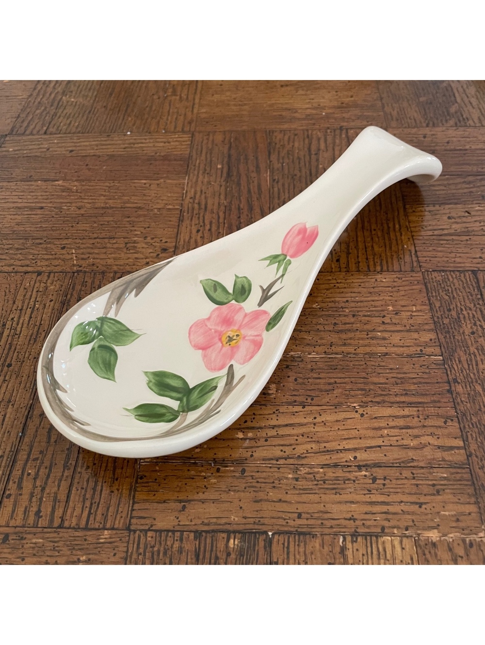 Franciscan Desert Rose hand-painted earthenware spoon rest